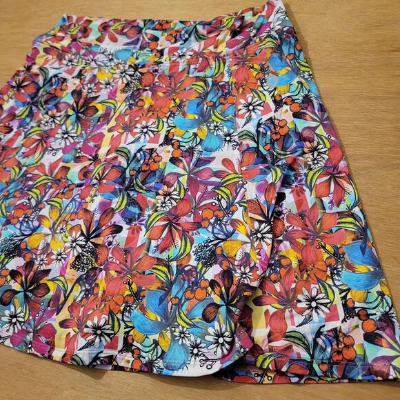 Dona Jo Performance Skirt Skort Tennis Floral Colorful Womens Size 3(XL) - Picture 3 of 12